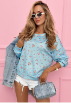 Bluza z nadrukiem w różyczki Tiny Roses różowa