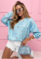 Bluza z nadrukiem w różyczki Tiny Roses różowa