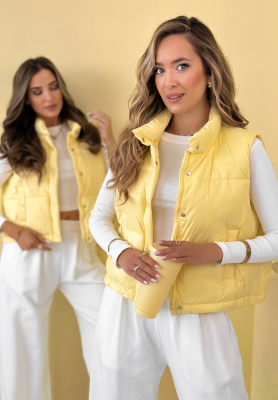 Kurze Daunenweste Veronica Gelb