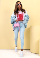 T-Shirt z nadrukiem Call Him Baby biało-Rosa