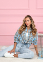 Hemd w kratę Province House Himmelblau