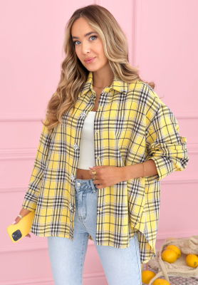Province House yellow cotton plaid shirt