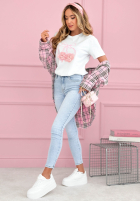 T-shirt z nadrukiem Pink Bow biały