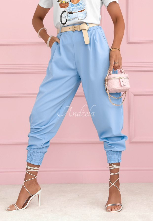 Stoffhose mit Viskose und B&uuml;ndchen Get Ready Himmelblau