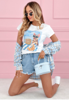 T-shirt z nadrukiem More Espresso biało-niebieski