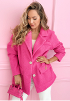Mantel kożuszek z kołnierzem Ingrid Fuchsia