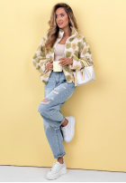 Kwiecista Jacke ze stójką Garden Of Flowers biało-Grün