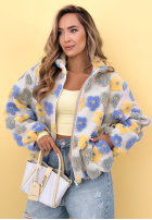 Kwiecista Jacke ze stójką Garden Of Flowers różowo-Gelb