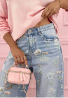 Hose Jeans wide leg w kwiaty Florimel Hellblau