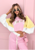 Sweat Set Sweatshirt i Hose Spring Amour różowo-Gelb