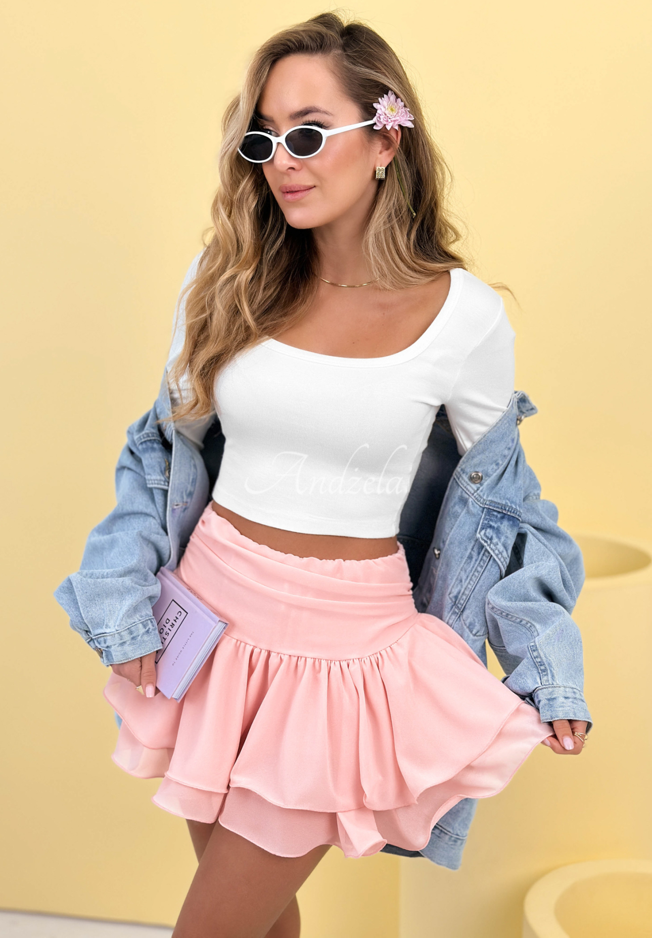 All Over Again pink skirt-shorts with frills