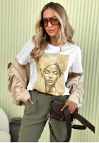 T-Shirt z nadrukiem Golden Lady Weiß