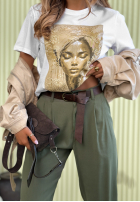 T-Shirt z nadrukiem Golden Lady Weiß