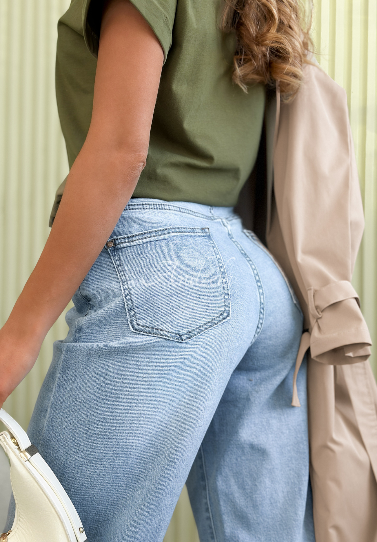 Freya blue balloon jeans with belt