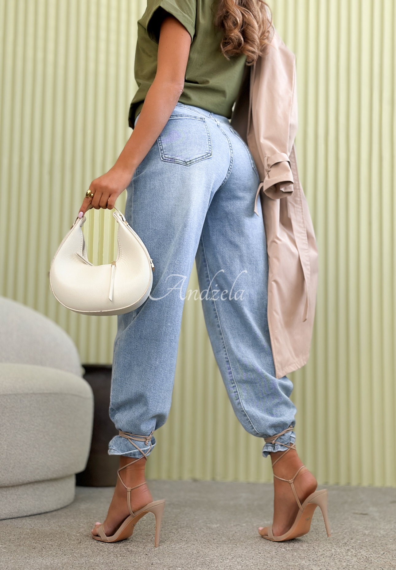 Balloon Jeans mit Gürtel Freya Blau