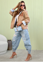 Krótka Jacke z kołnierzem Brookfield Place Beige