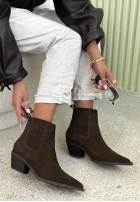 Zamszowe botki The Small Steps czekoladowe