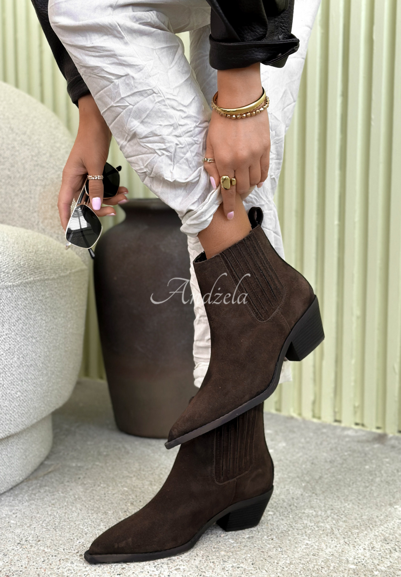 Wildlederstiefeletten The Small Steps Schokoladenbraun