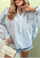 Lekka koszula z bufiastymi rękawami Spring Poems błękitna