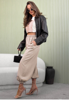 Material Hose joggery z gumką Taille Cosima Mokkafarben