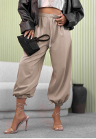 Material Hose joggery z gumką Taille Cosima Mokkafarben