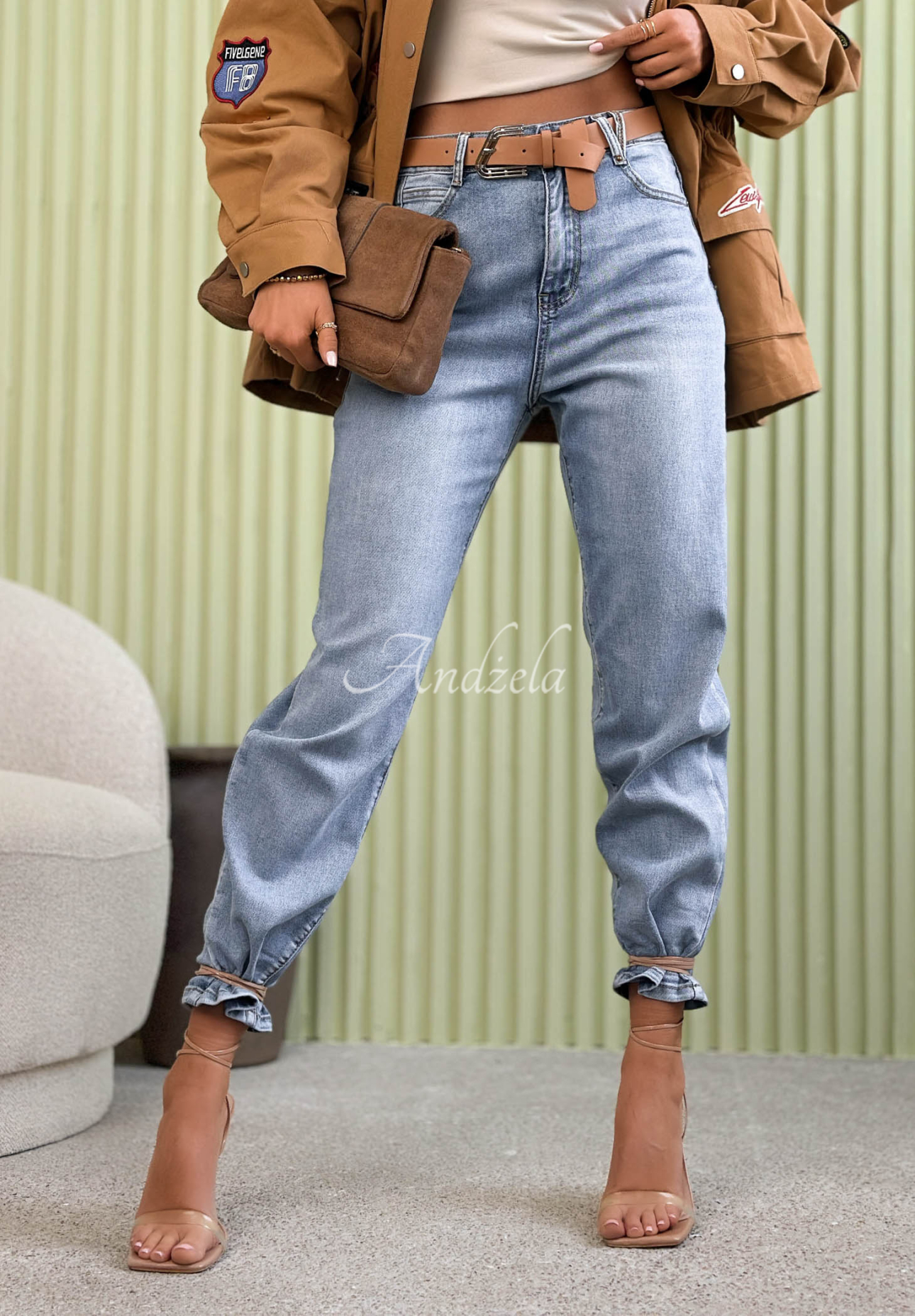 Jeanshose mom fit Here Again Blau