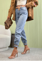 Spodnie jeansowe mom fit Here Again niebieskie