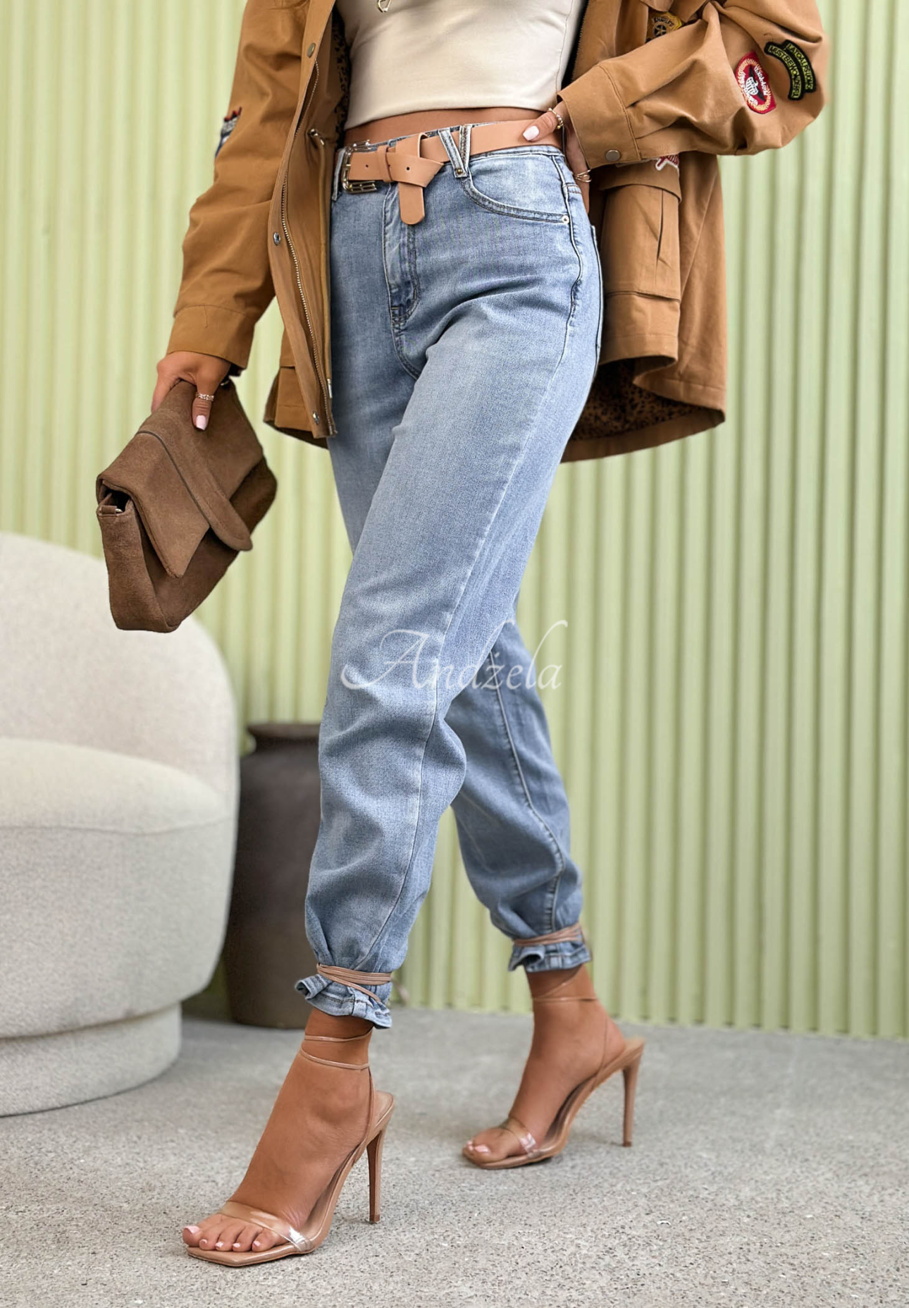 Jeanshose mom fit Here Again Blau