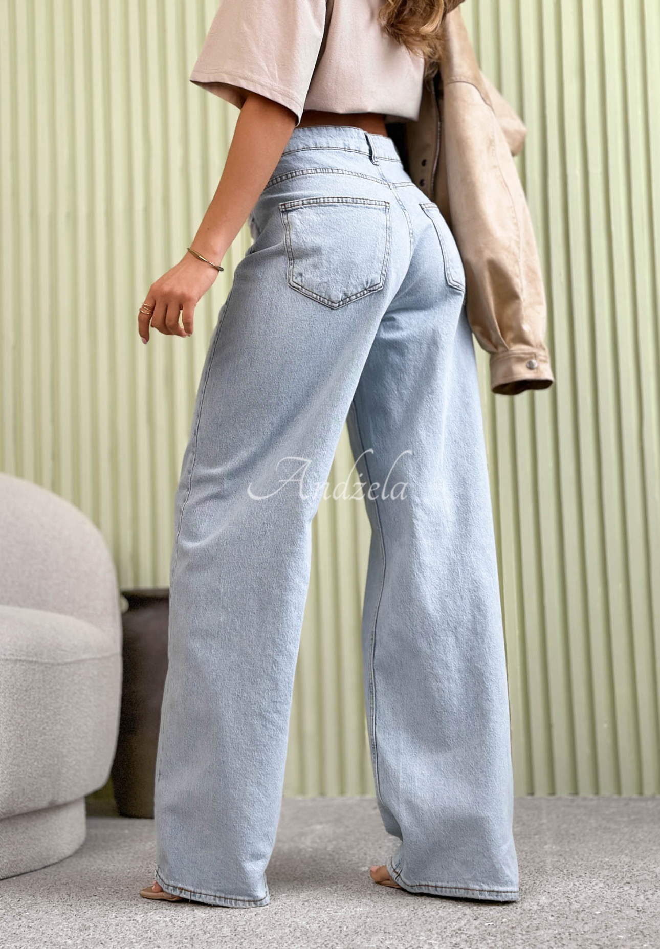 Jeanshosen wide leg Amparo Hellblau