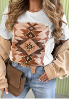 T-Shirt z nadrukiem Aztec Weiß