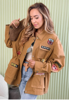 Bawełniana Jacke parka z naszywkami Palloma Camel