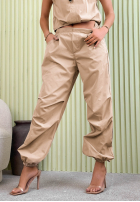 Material Hose joggery z gumką Taille Aaron Beige