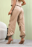 Material Hose joggery z gumką Taille Aaron Beige