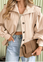 Krótki Mantel z paskiem Seraphina Beige