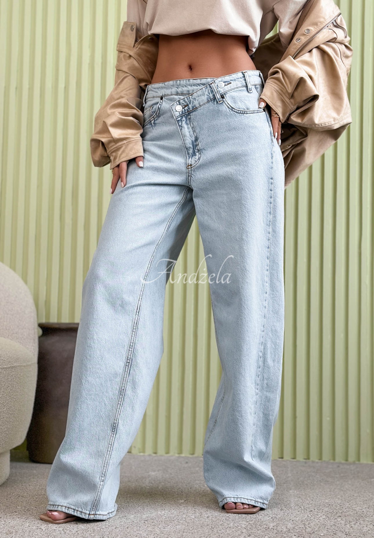 Jeanshosen wide leg Amparo Hellblau