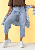 Hose Jeans boyfriend z paskiem Make Me Smile Blau