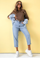 Hose Jeans boyfriend z paskiem Make Me Smile Blau