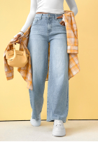 Spodnie jeansowe mom fit Anytime Now niebieskie