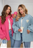 Krótka Jacke sherpa kożuszek April Feels Himmelblau