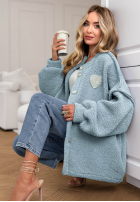 Krótka Jacke sherpa kożuszek April Feels Himmelblau