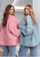 Krótka Jacke sherpa kożuszek April Feels Himmelblau