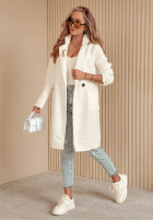 Mantel z imitacji kożucha Lakeside Dream Weiß