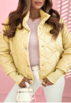 Pikowana kurtka ze stójką Hilda żółta