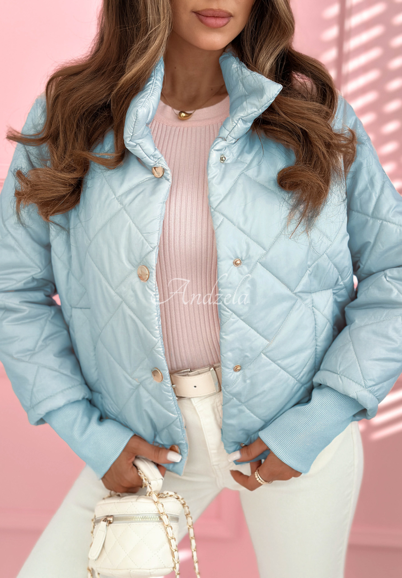 Steppjacke mit Stehkragen Hilda Himmelblau