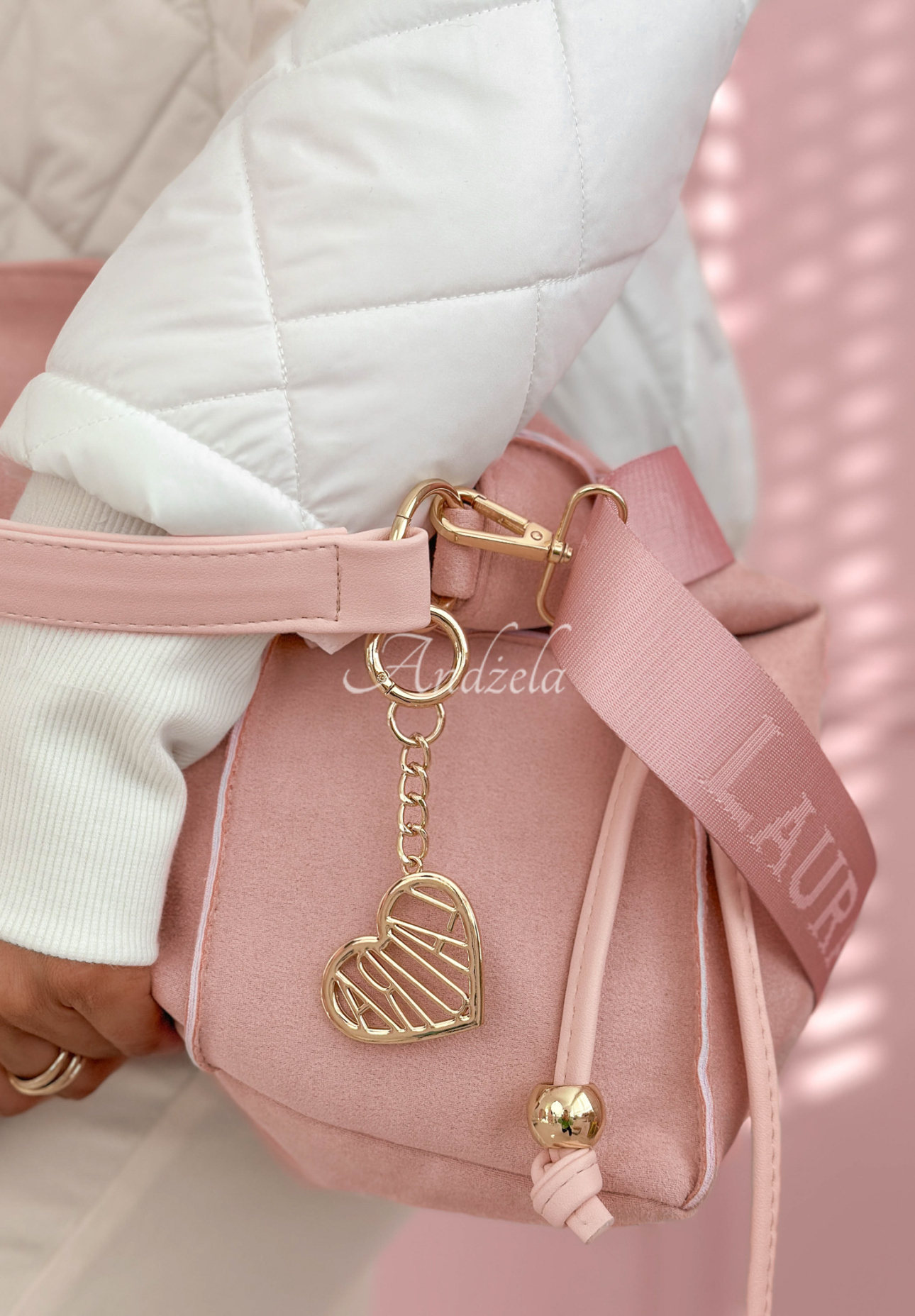 Tasche mit Ziernähten Everyday Smile Hellrosa