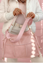 Zamszowa Tasche z ozdobnymi przeszyciami Everyday Smile Himmelblau