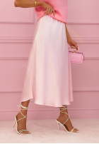 Satynowa Rock maxi Sabina Puderrosa