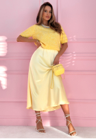 Satynowa Rock maxi Sabina Puderrosa