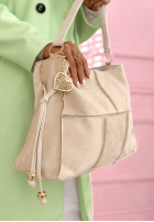 Zamszowa Tasche z ozdobnymi przeszyciami Everyday Smile Himmelblau