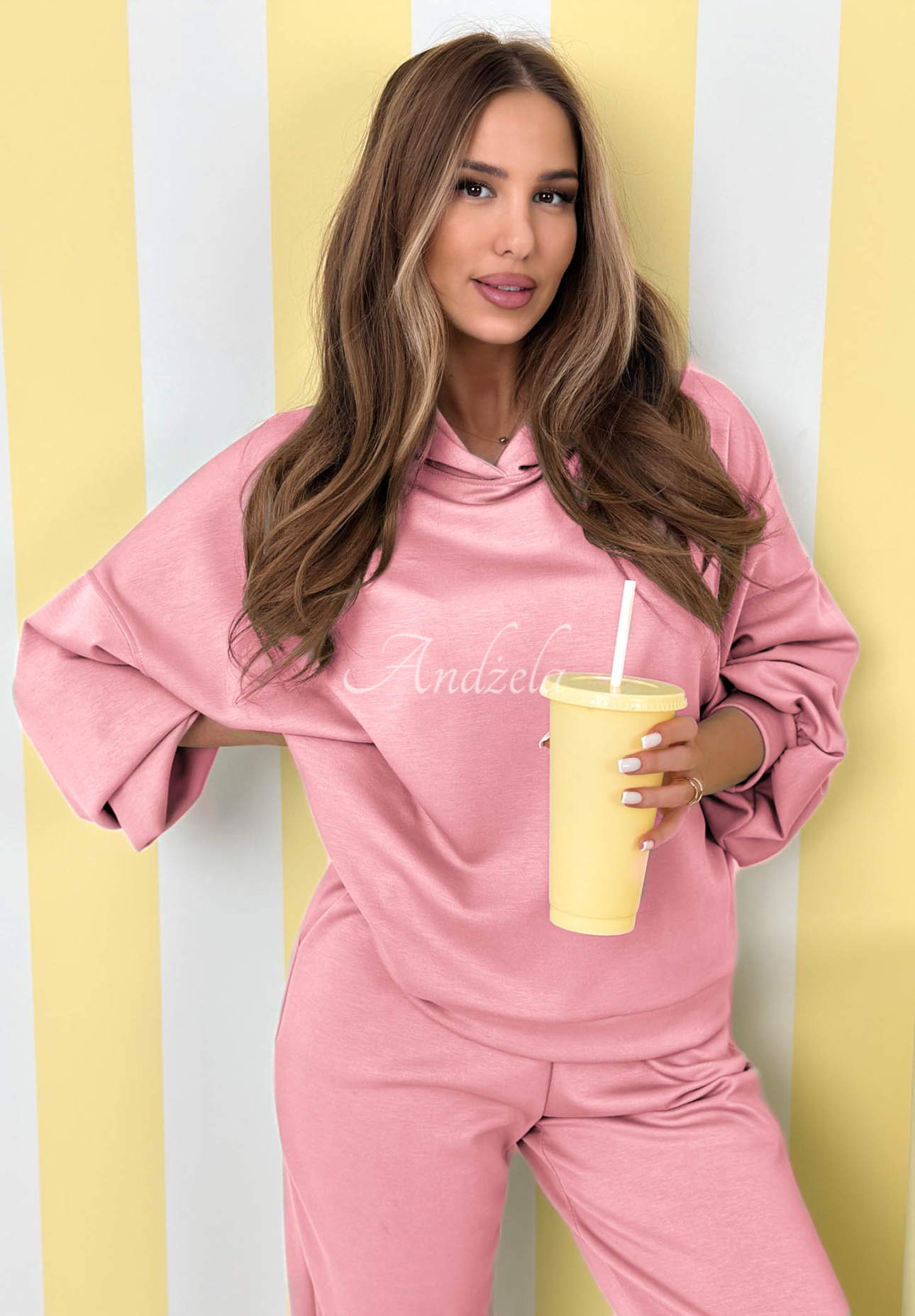Viscose tracksuit set, butter, Remember About You, powder pink